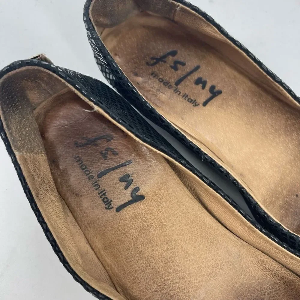 FSNY French Sole NY Zappa low wedge shoe ballet flats shoes made in Italy 6.5